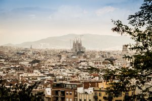 Ciudad de Barcelona en invierno